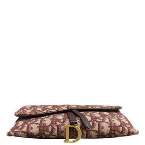 Christian Dior Saddle Oblique Crossbody Bag Burgundy