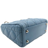 Christian Dior Mini Lady Dior Cannage Lambskin Leather Shoulder Bag Blue