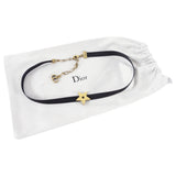 Dior Thin Black Ribbon Star Choker Necklace