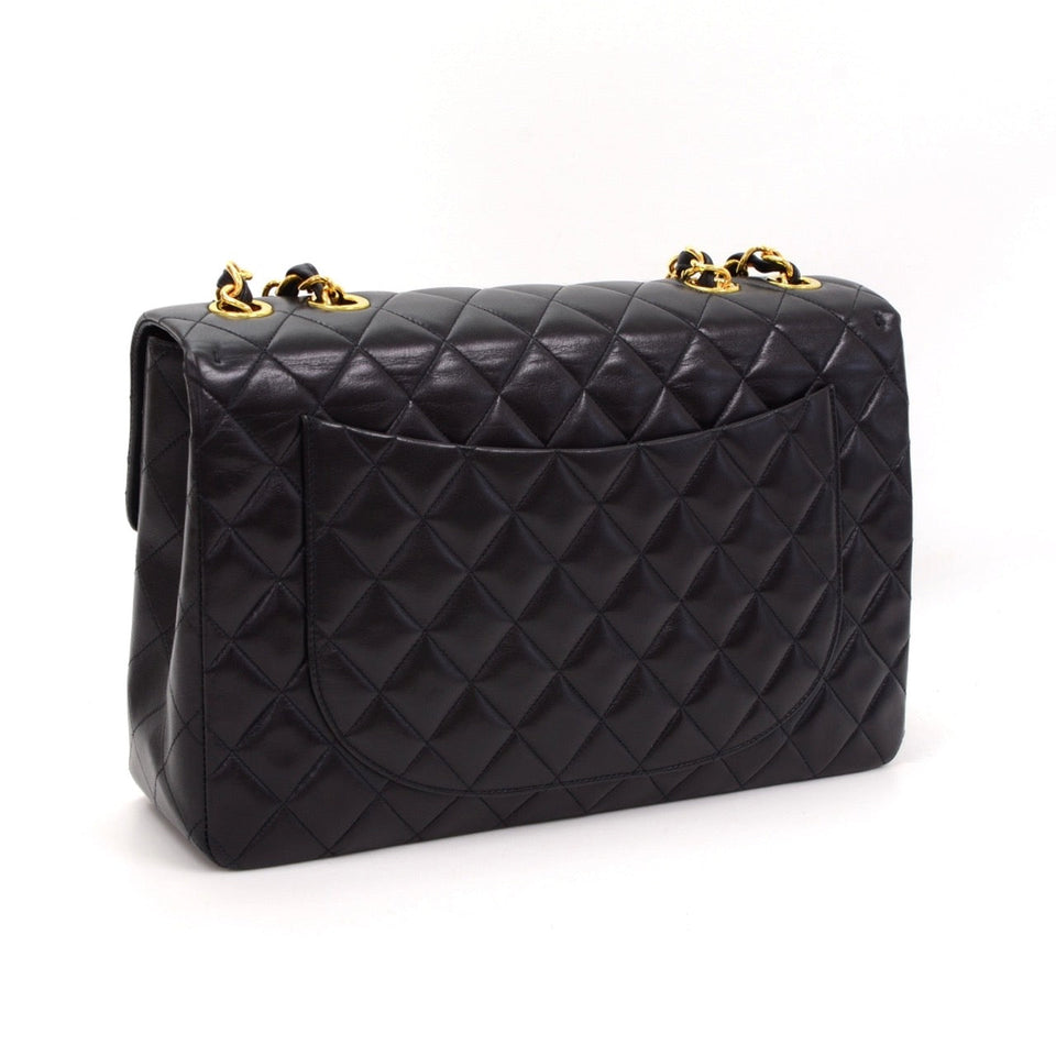 Chanel Quilted Lambskin Leather Maxi Bag