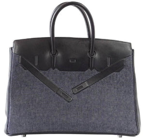 HermesBirkin 35 Limited Edition Denim Shadow Bag