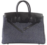 HermesBirkin 35 Limited Edition Denim Shadow Bag