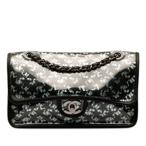 Chanel Coco Mark Black Lace Star Lace Calfskin and Vinyl Shoulder Bag