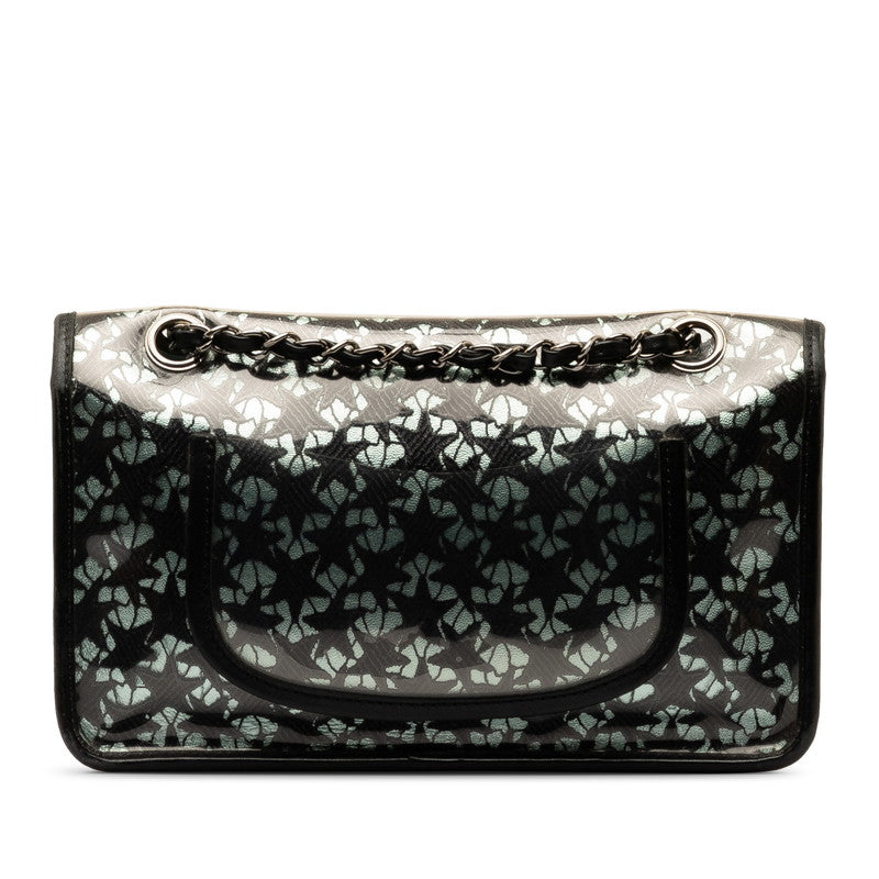 Chanel Coco Mark Black Lace Star Lace Calfskin and Vinyl Shoulder Bag