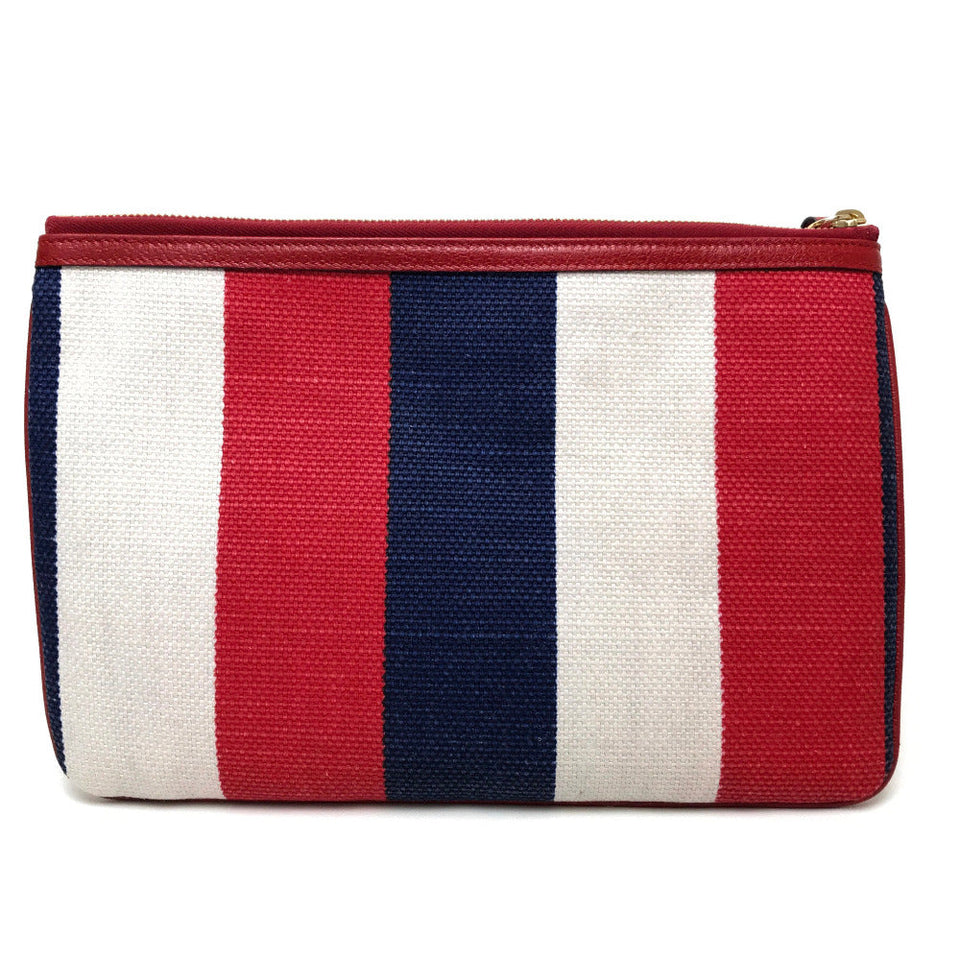 Gucci Clutch bag 524788 Canvas / leather Red Men's Women Baia de la Silvi stripes unisex(Unisex)