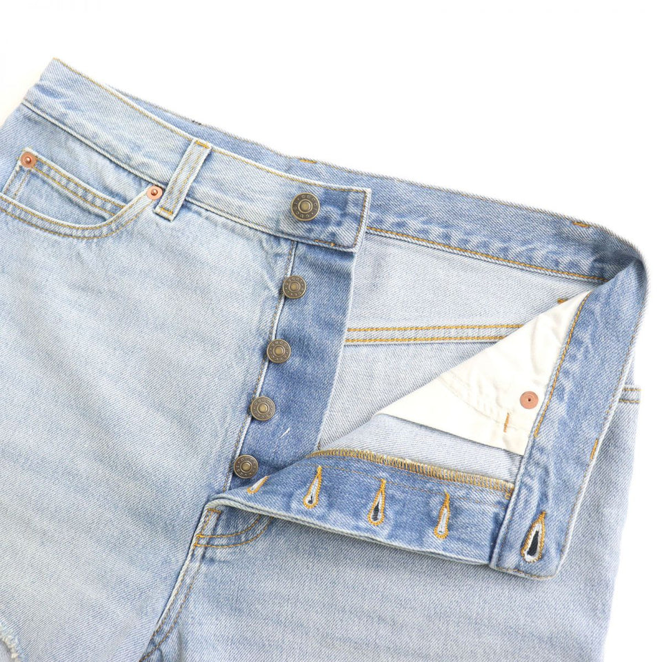 Gucci Pants Main: 100% cotton, some parts: leather Light blue mens 30