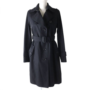 Burberry trench coat Outer: 100% cotton, Lining: cotton, Sleeve lining: cupra, Part: cowhide, Liner: 100% wool black Women 36