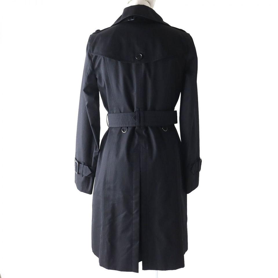 Burberry trench coat Outer: 100% cotton, Lining: cotton, Sleeve lining: cupra, Part: cowhide, Liner: 100% wool black Women 36