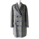 Burberry coat Outer: 95% wool, Outer: 4% cashmere, Outer: 1% other, Lining: 100% viscose (rayon) Gray x multicolor Women 34