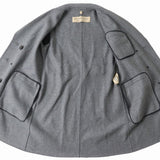 Burberry coat Outer: 95% wool, Outer: 4% cashmere, Outer: 1% other, Lining: 100% viscose (rayon) Gray x multicolor Women 34