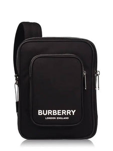 Luxury Burberry Logo Print Kieran Cross Bag Black