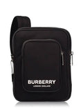 Luxury Burberry Logo Print Kieran Cross Bag Black