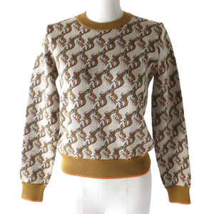 Burberry knit Main: 87% wool, Main: 13% polyester Brown x Beige x Orange type Women XS