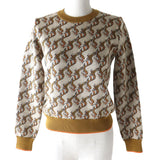 Burberry knit Main: 87% wool, Main: 13% polyester Brown x Beige x Orange type Women XS