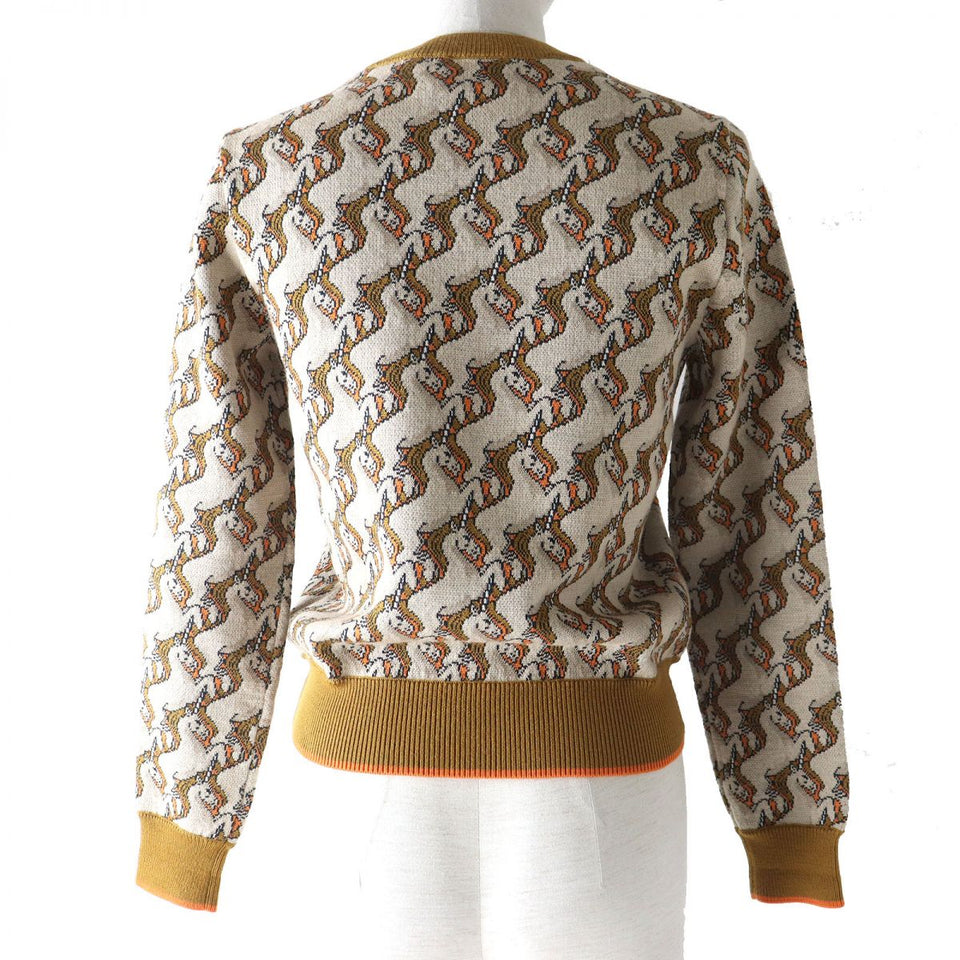 Burberry knit Main: 87% wool, Main: 13% polyester Brown x Beige x Orange type Women XS
