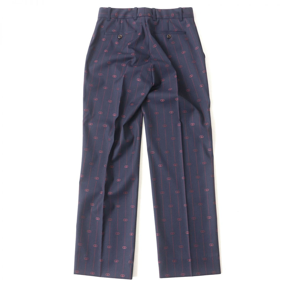 Gucci Pants Main: 99% wool, Main: 1% silk, Part: 100% polyester Navy x red Women 38