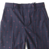 Gucci Pants Main: 99% wool, Main: 1% silk, Part: 100% polyester Navy x red Women 38