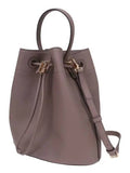 Luxury Burberry WoMen's Grainy Leather Small TB Bucket Bag Light Saddle Brown
