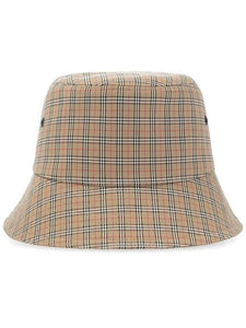 Luxury Burberry Mini Check Bucket Hat Archive Beige