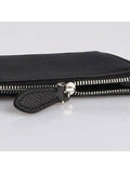 Luxury Burberry TB Logo Zipper Calfskin Card Wallet Black