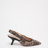 Christian Dior Toile De Jouy J'ADior Pumps 38 Hazelnut Black