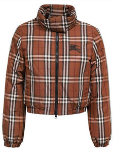 Luxury Burberry Check Nylon Down Padding Dark Birch Brown
