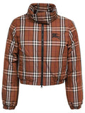 Luxury Burberry Check Nylon Down Padding Dark Birch Brown