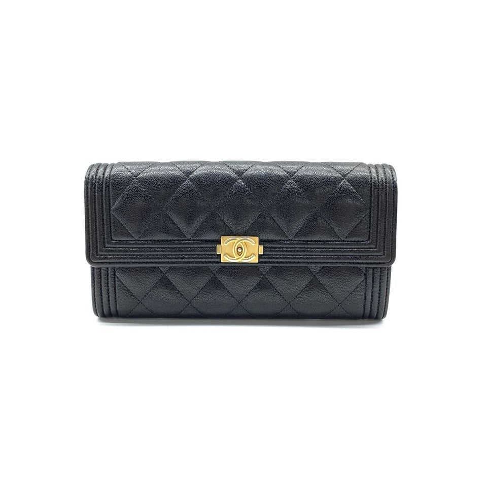 Chanel Boy Caviar Long Wallet