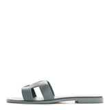 Hermes Epsom Oran Sandals 37.5 Gris Antarctique