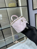 Chanel Mini Vanity Case Light Pink Quilted Lambskin with Mirror | Bags Junction