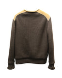 Prada Shearling Trim Bomber Jacket in Brown Suede