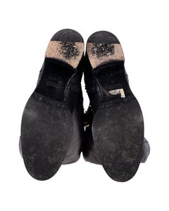 Prada Over-The-Knee Buckled Boots in Black Leather