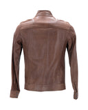 Prada Zipped Jacket in Brown Leather