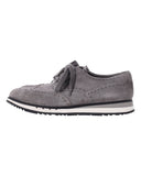 Men's Prada Wingtip Detail Derby Sneakers in Grey Suede
