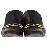 Hermes Diane With Roulis Buckle Mules in Black Goatskin Leather