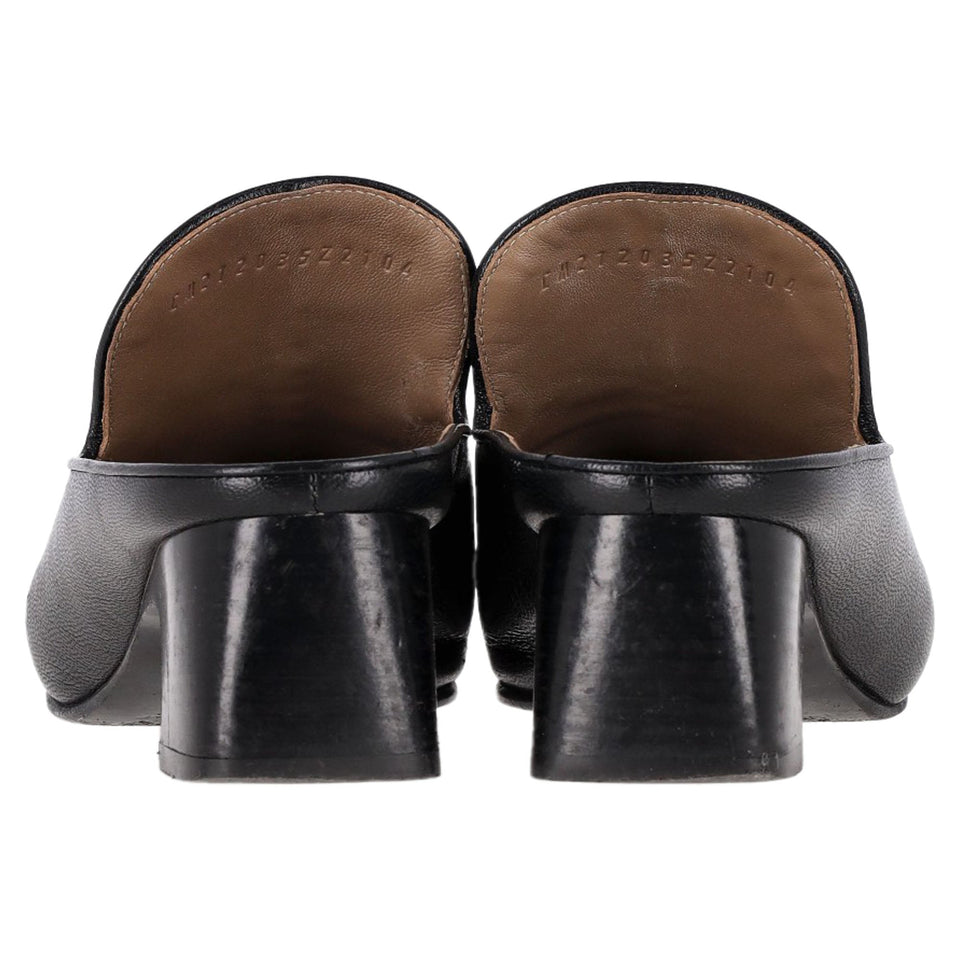 Hermes Diane With Roulis Buckle Mules in Black Goatskin Leather