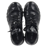 Prada Prax 01 Lace-Up Low-Top Sneakers in Black Calfskin Leather
