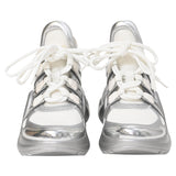 Women's Louis Vuitton Archlight Chunky Sneakers in Silver Leather and Polyester