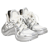 Women's Louis Vuitton Archlight Chunky Sneakers in Silver Leather and Polyester