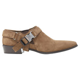 Women's Prada Santiag suede buckle western brogue shoe