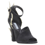 Women's Prada suede metallic chunky heel