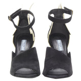 Women's Prada suede metallic chunky heel