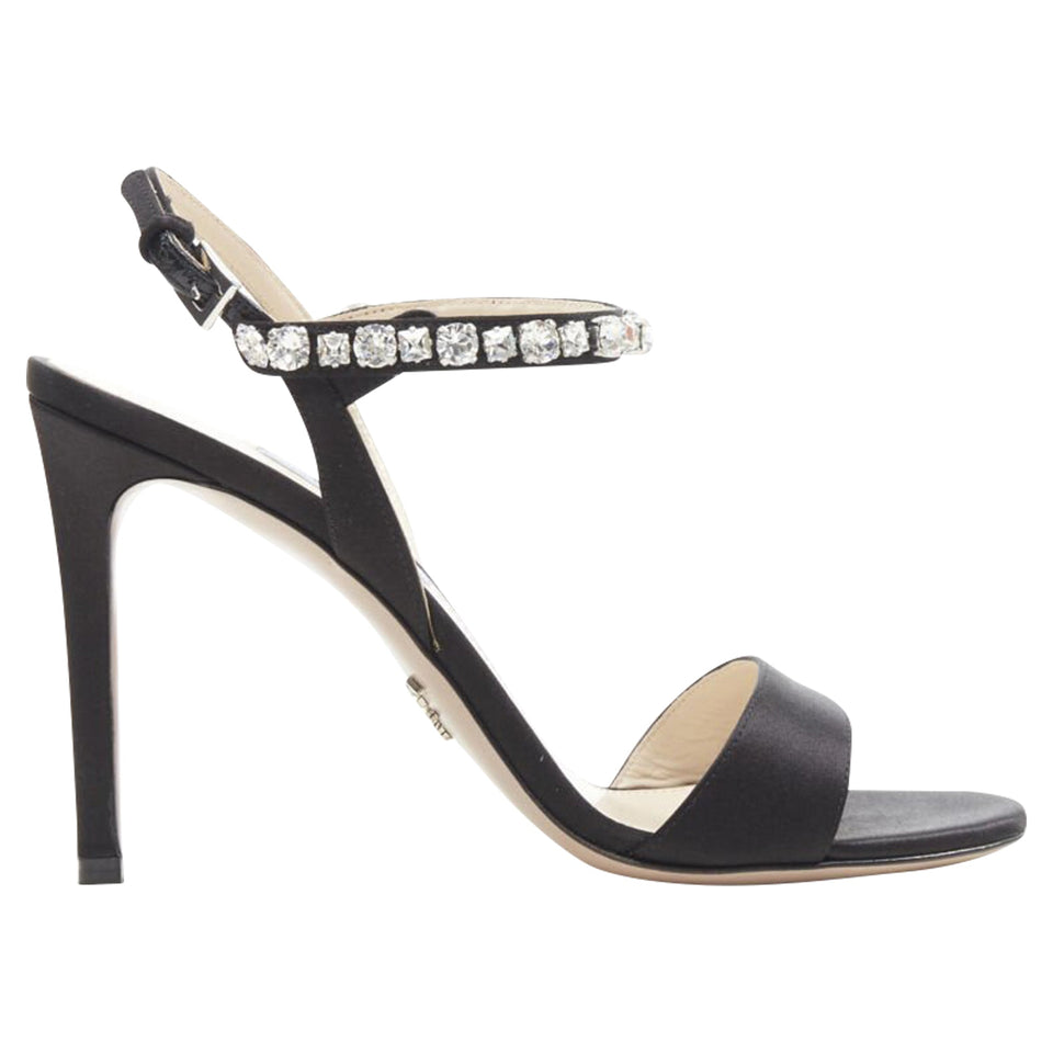 Women's Prada satin crystal high heel sandals