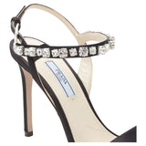 Women's Prada satin crystal high heel sandals