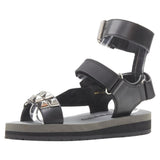 Women's Prada silver punk stud embellished sports strap gladiator sandals