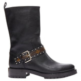 Women's Louis Vuitton LV monogram top strap pull on motorcycle boots