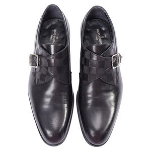 Men's Louis Vuitton District Damier Check Emboss Buckle Monk Shoes
