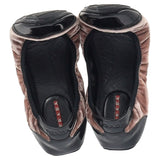 Prada Sport Patent Leather Cap Toe Ballet Flats in Brown Velvet