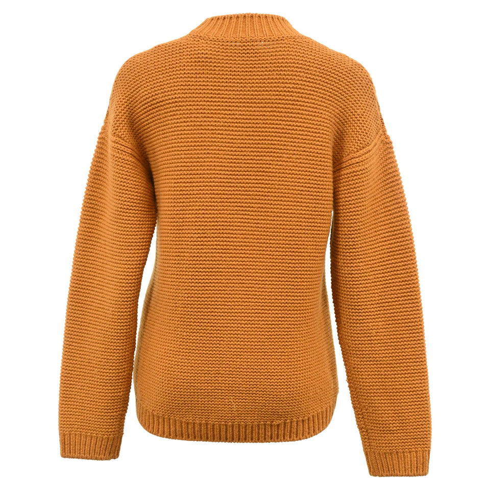 Hermes Knitted Mock Neck Sweater in Brown Wool