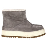 Women's Prada Shear Lined Winter Ankle Boots in Grey Suede